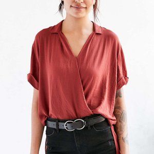 Silence + Noise Maroon blouse